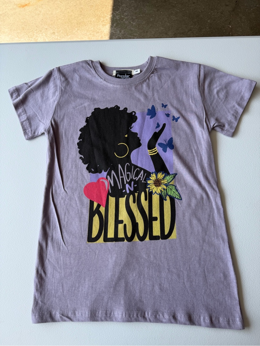 Girls' Lavender 'Magical N Blessed' Graphic Tee